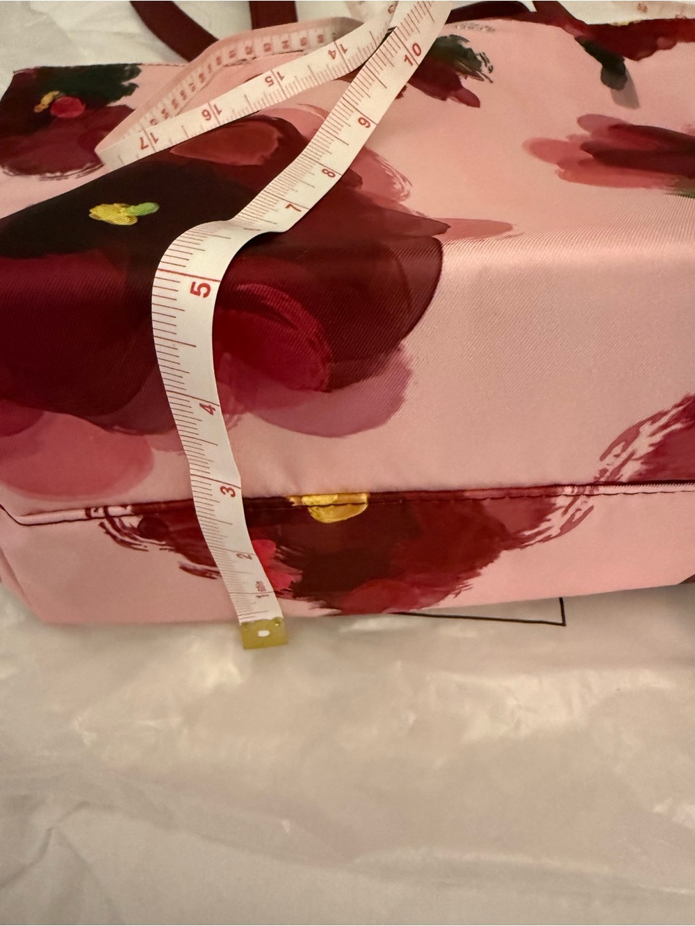 Clinique Pink Tote with Red Floral Print - Picture 7 of 7